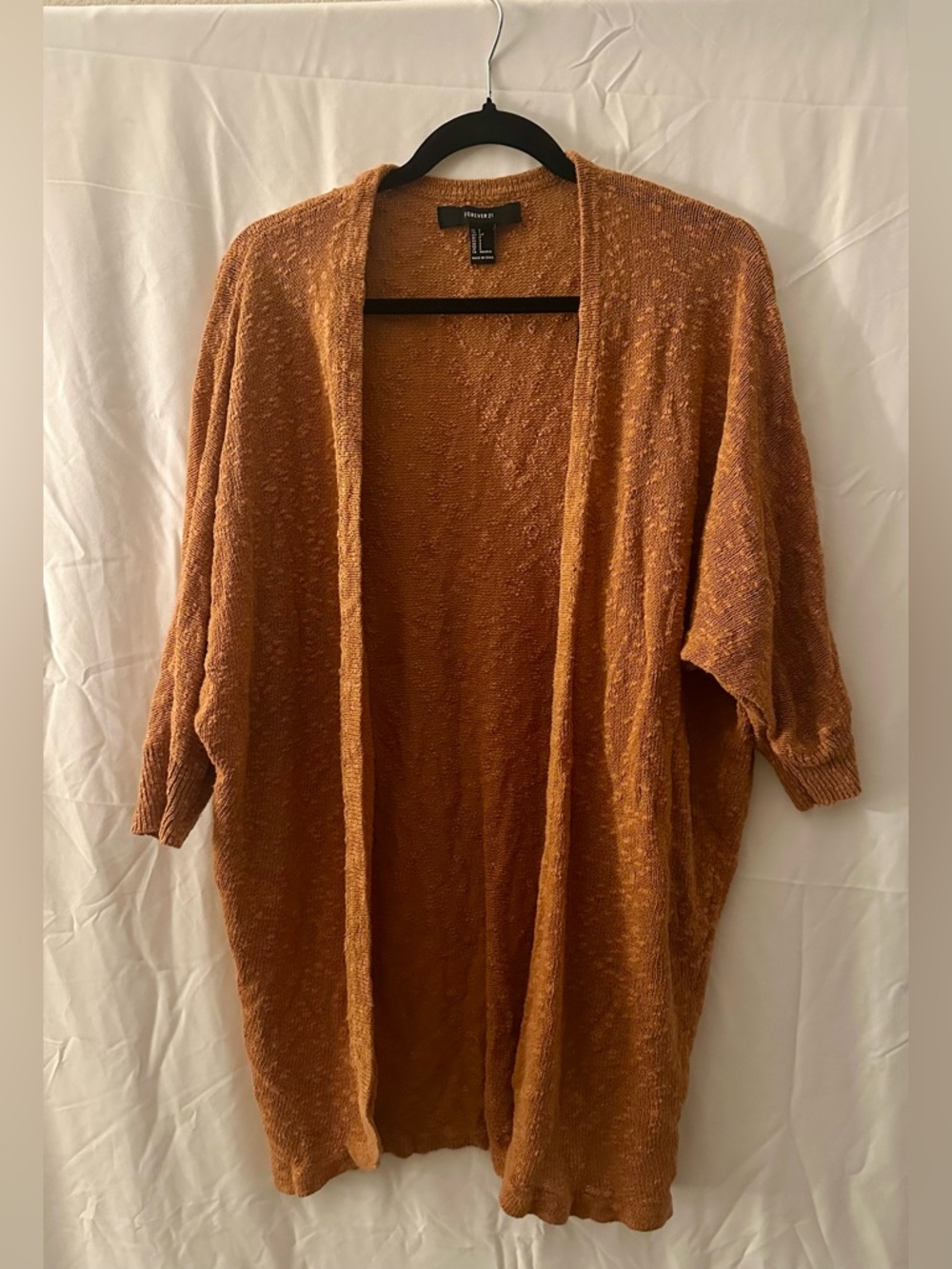 Forever 21 - Open-Front Cardigan in Burnt Orange
